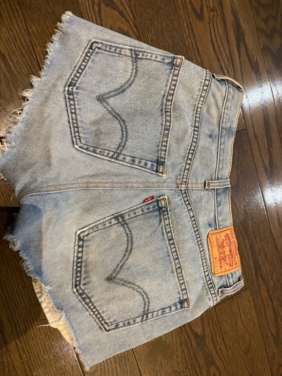 Levi's Pants - Levi's Light Blue Denim Cutoff Shorts with Frayed Hem